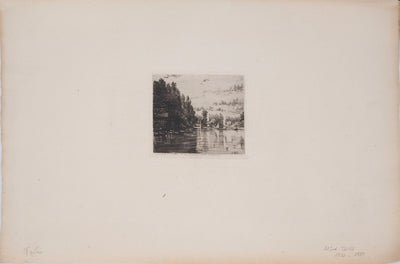 Alfred TAIEE : Parc de Saint Ouen - Gravure (détail)