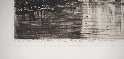 Alfred TAIEE : Parc de Saint Ouen - Gravure (détail)