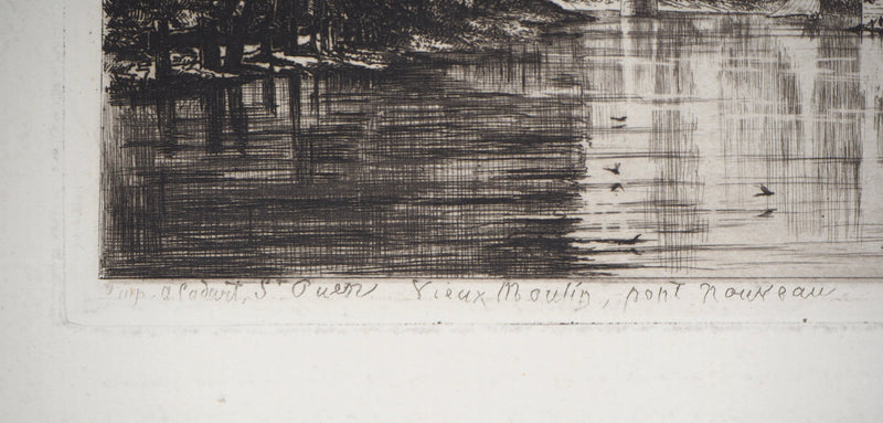 Alfred TAIEE : Parc de Saint Ouen - Gravure (détail)