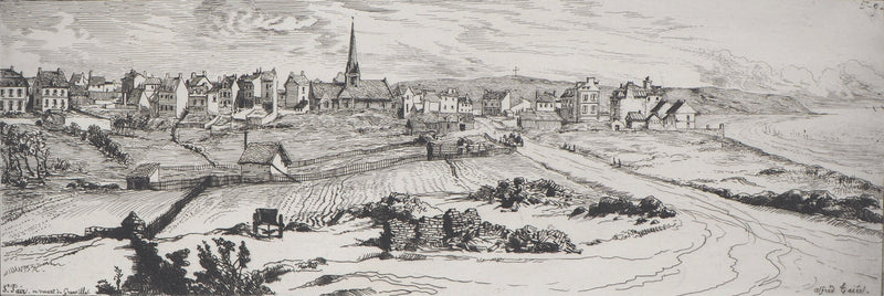 Alfred TAIEE : Saint Paire en venant de Granville - Gravure (détail)