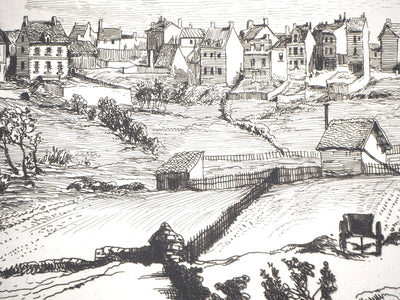 Alfred TAIEE : Saint Paire en venant de Granville - Gravure (détail)