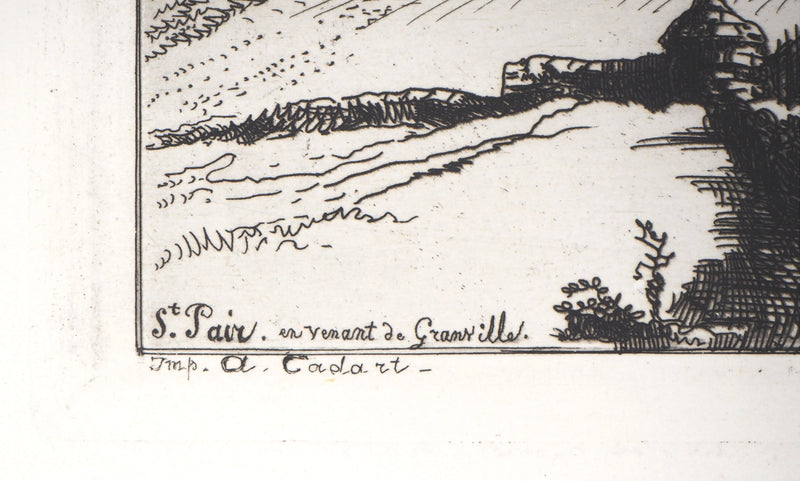 Alfred TAIEE : Saint Paire en venant de Granville - Gravure (détail)