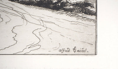 Alfred TAIEE : Saint Paire en venant de Granville - Gravure (détail)