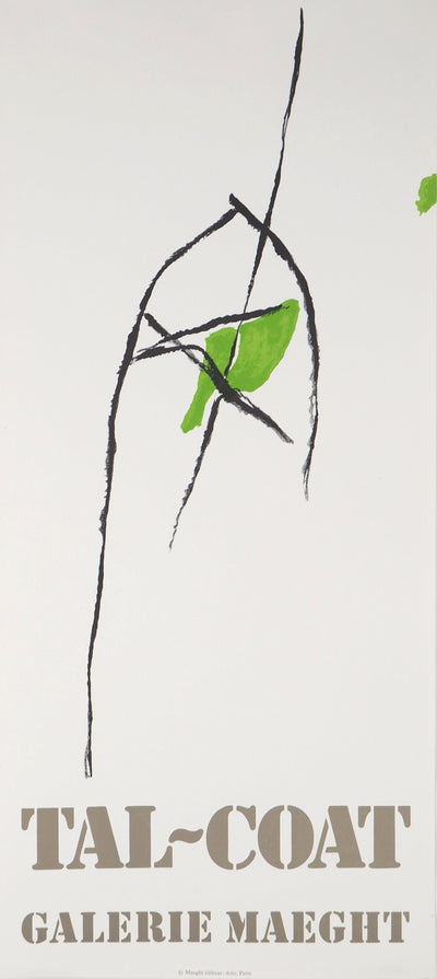 Pierre TAL-COAT : Abstraction vert et noir, Affiche originale (vue générale) - Crédit photo : Galerie Art.Paris