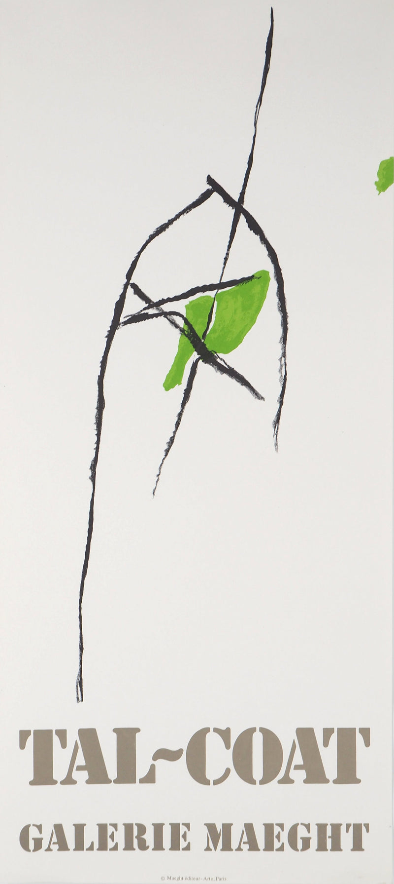 Pierre TAL-COAT : Abstraction vert et noir, Affiche originale (vue générale) - Crédit photo : Galerie Art.Paris