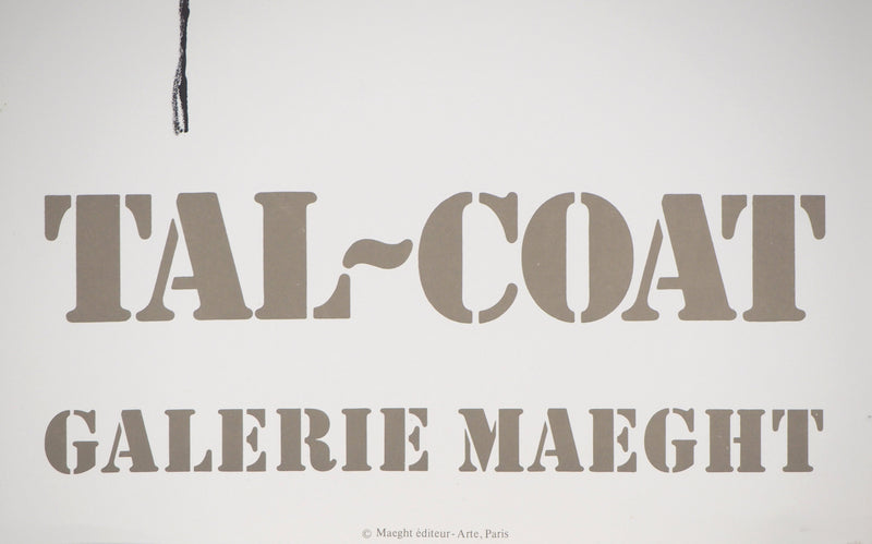Pierre TAL-COAT : Abstraction vert et noir, Affiche originale (photo de détail 2) - Crédit photo : Galerie Art.Paris