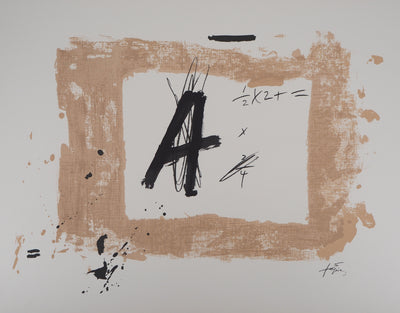 Antoni TAPIES : Formules, Errances mathématiques, Lithographie originale (photo de détail 2) - Crédit photo : Galerie Art.Paris