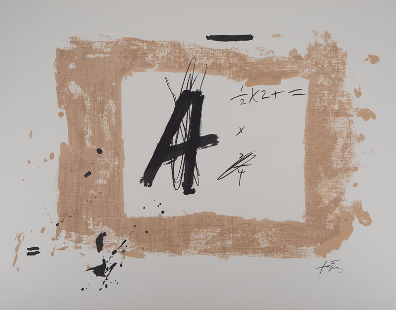 Antoni TAPIES : Formules, Errances mathématiques, Lithographie originale (photo de détail 2) - Crédit photo : Galerie Art.Paris