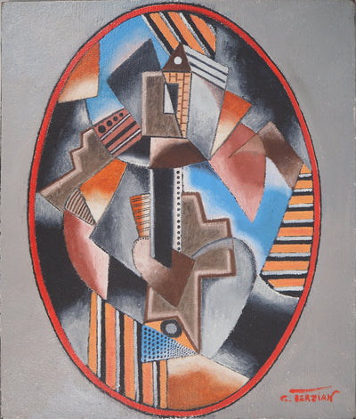 Georges TERZIAN : Maison sur la Colline, 1992 - Tableau (détail)