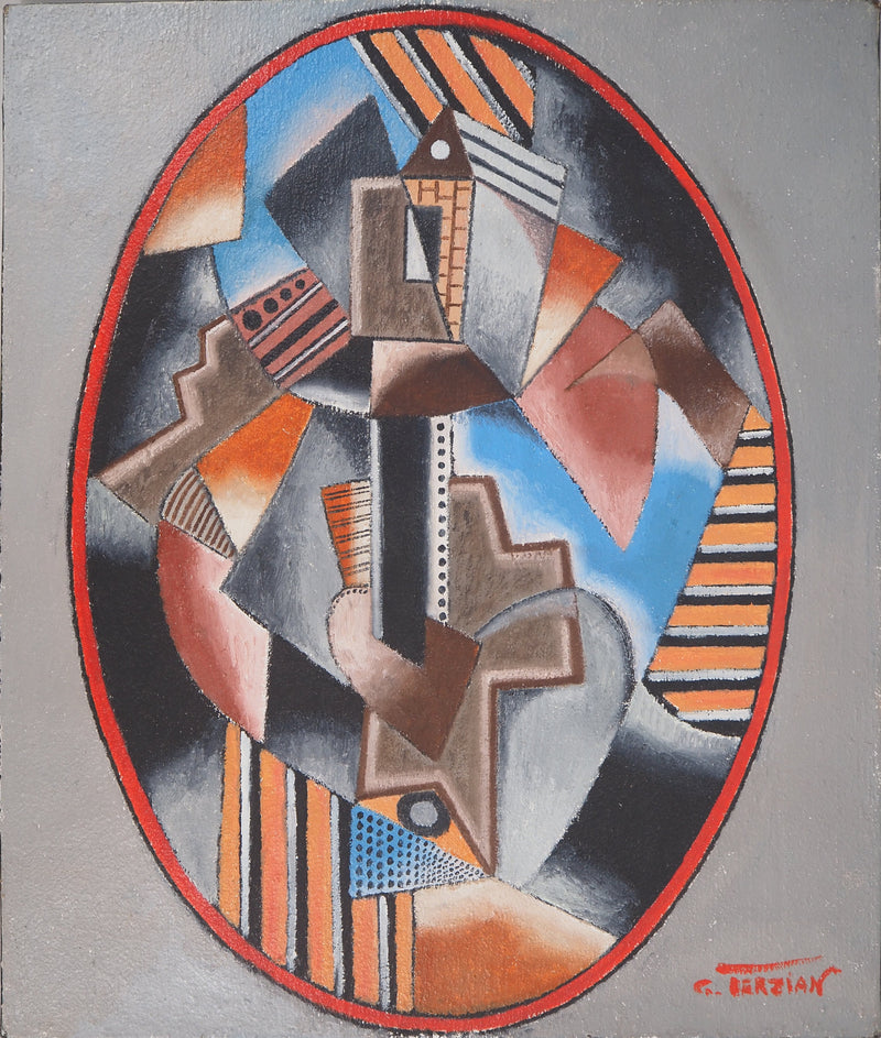 Georges TERZIAN : Maison sur la Colline, 1992 - Tableau (détail)