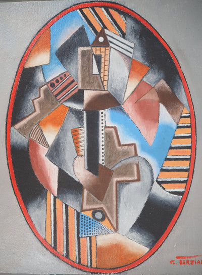 Georges TERZIAN : Maison sur la Colline, 1992 - Tableau (détail)