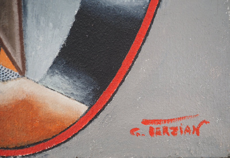 Georges TERZIAN : Maison sur la Colline, 1992 - Tableau (détail)
