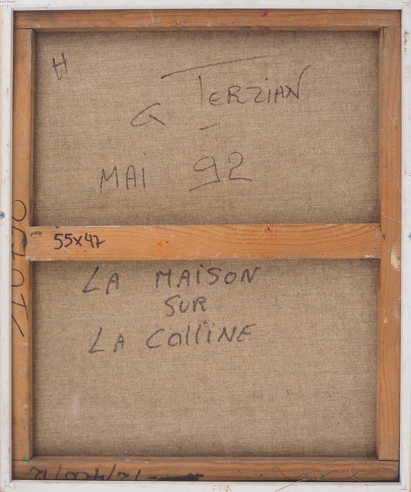 Georges TERZIAN : Maison sur la Colline, 1992 - Tableau (détail)