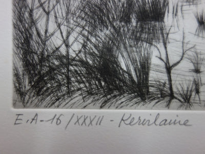 Madeleine TESSIER : Kervilaine - Gravure (détail)