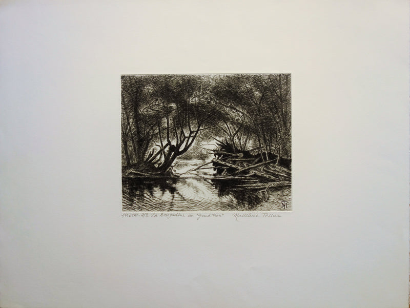 Madeleine TESSIER : Marécage funeste - Gravure