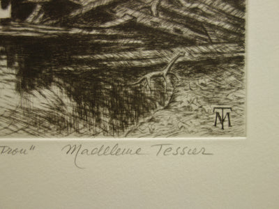 Madeleine TESSIER : Marécage funeste - Gravure (détail)