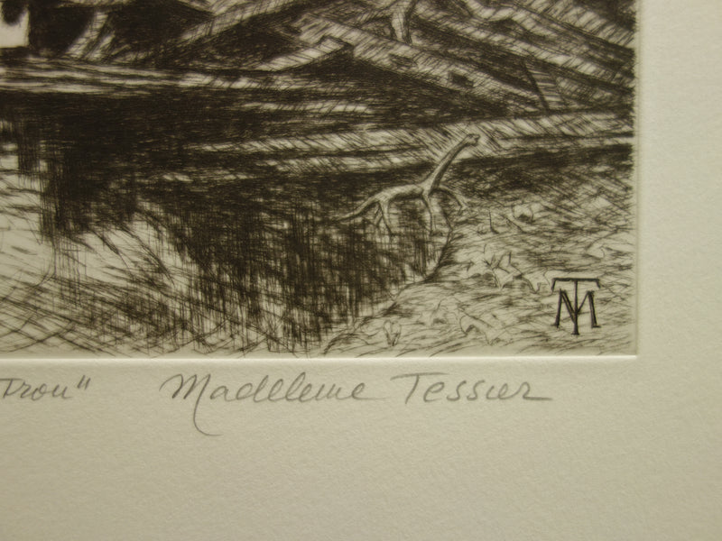 Madeleine TESSIER : Marécage funeste - Gravure (détail)