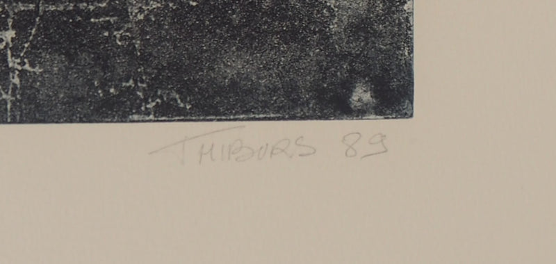 Luc THIBURS : Les ruines, 1989 - Gravure (détail)