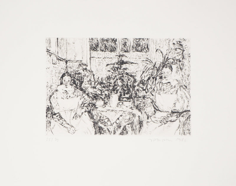Jan Peter THORBECKE : Les infirmières - Gravure (détail)