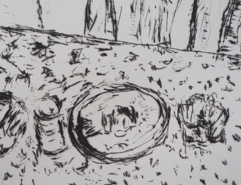 Jan Peter THORBECKE : La table à manger - Gravure (détail)