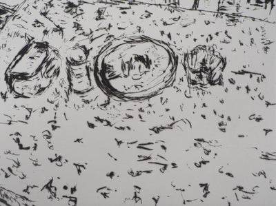 Jan Peter THORBECKE : La table à manger - Gravure (détail)