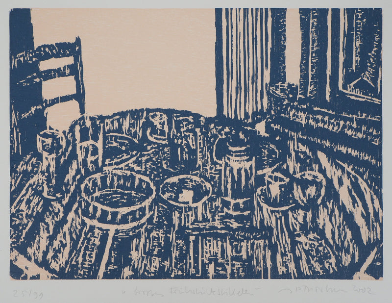 Jan Peter THORBECKE : A table - Lithographie