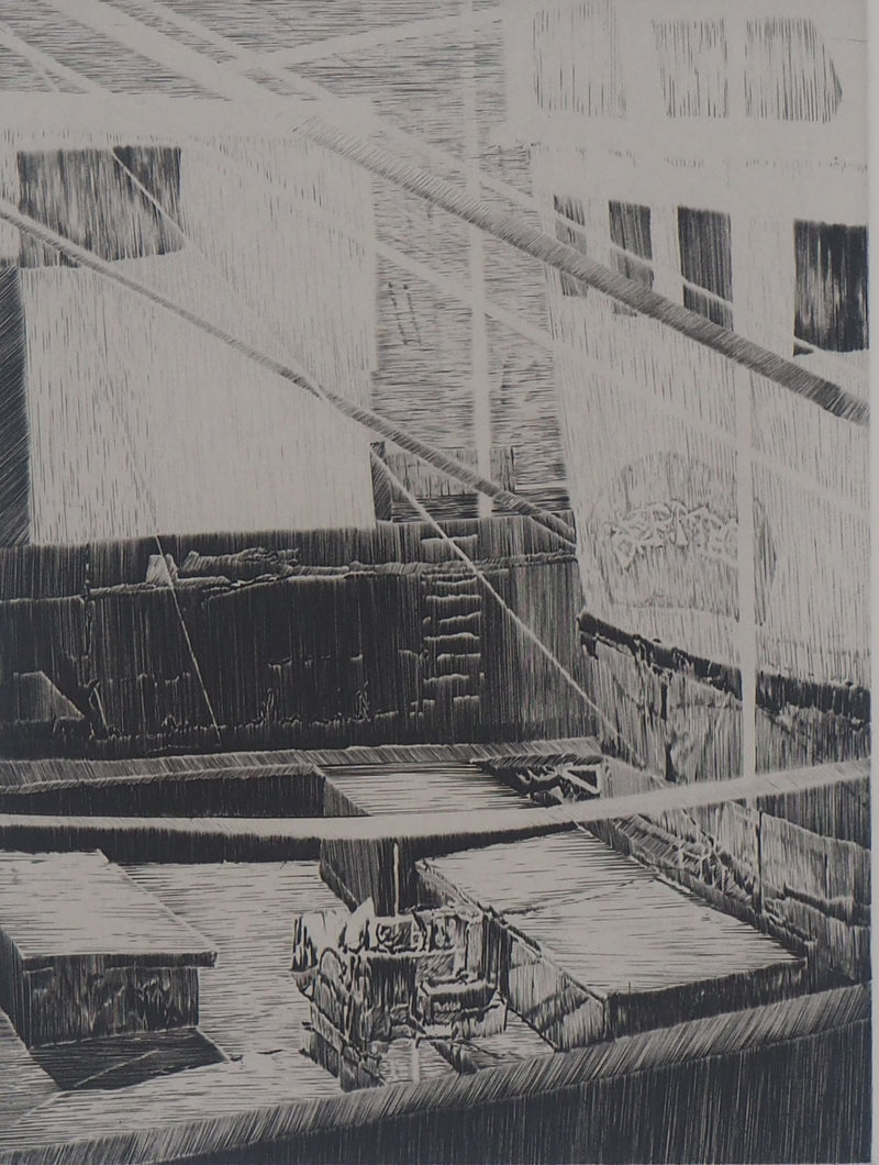 Etienne TINGAUD : En bernes, 1984 - Gravure