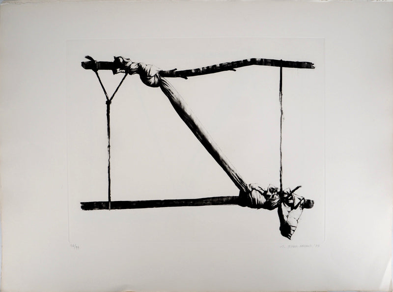 Gérard TITUS-CARMEL : Noeuds, agrès et tiges, 1977 - Gravure