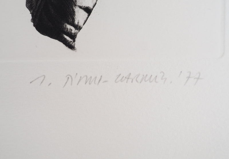 Gérard TITUS-CARMEL : Noeuds, agrès et tiges, 1977 - Gravure (détail)