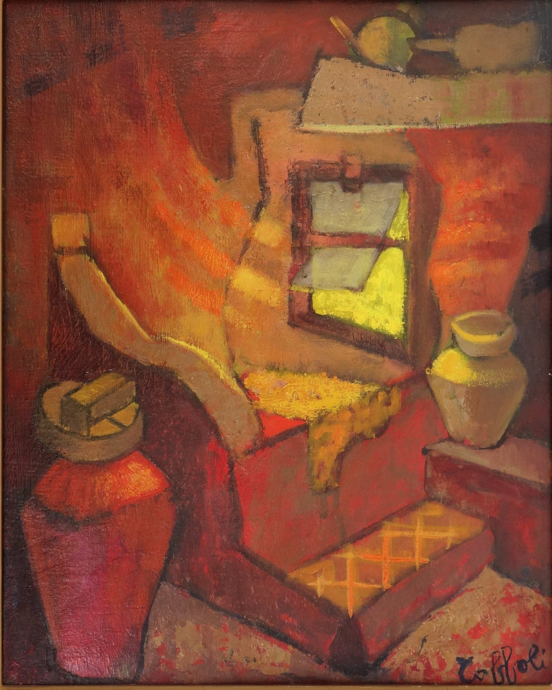 Louis TOFFOLI : La petite chambre fauve, Tableau original (vue générale) - Crédit photo : Galerie Art.Paris