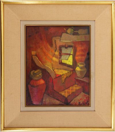 Louis TOFFOLI : La petite chambre fauve, Tableau original (photo de détail 3) - Crédit photo : Galerie Art.Paris