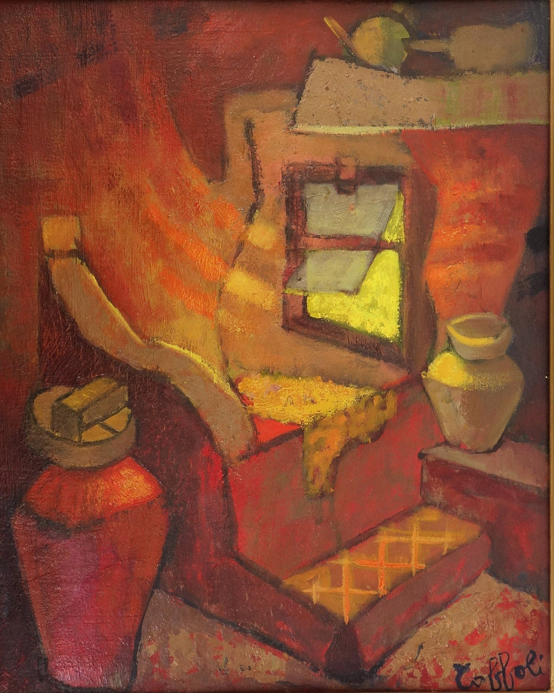Louis TOFFOLI : La petite chambre fauve, Tableau original (photo de détail 4) - Crédit photo : Galerie Art.Paris