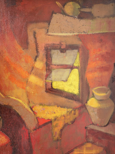 Louis TOFFOLI : La petite chambre fauve, Tableau original (photo de détail 5) - Crédit photo : Galerie Art.Paris