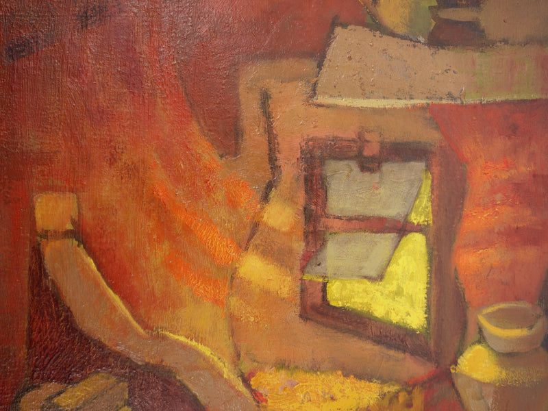Louis TOFFOLI : La petite chambre fauve, Tableau original (photo de détail 8) - Crédit photo : Galerie Art.Paris