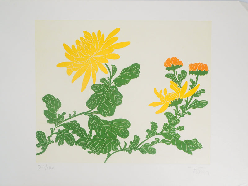 Fernando TORMO : Les chrysanthèmes - Gravure