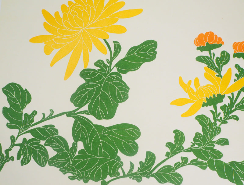 Fernando TORMO : Les chrysanthèmes - Gravure (détail)