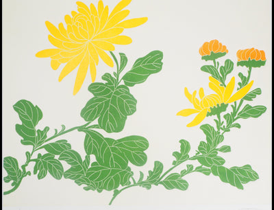 Fernando TORMO : Les chrysanthèmes - Gravure (détail)