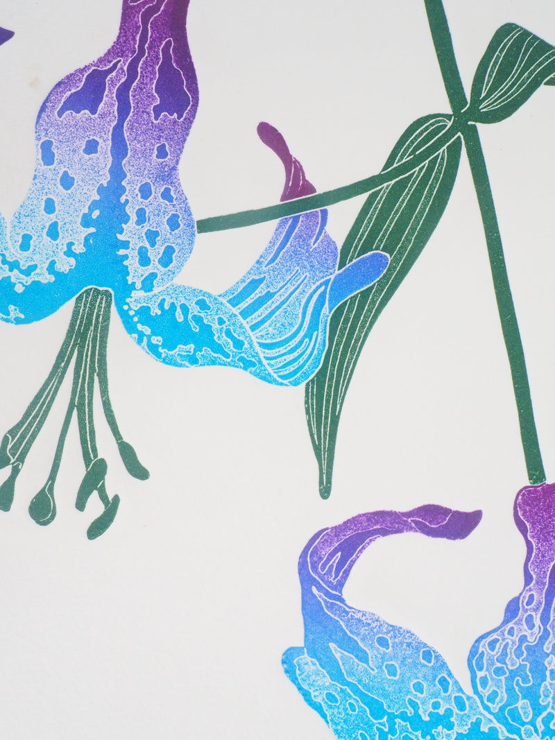 Fernando TORMO : Les lys sauvages - Gravure (détail)