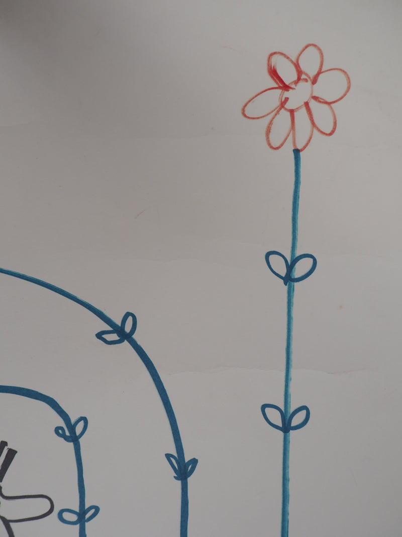 Alain TREZ : Tourbillon de fleur - Dessin (détail)