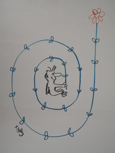 Alain TREZ : Tourbillon de fleur - Dessin (détail)