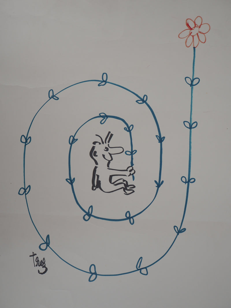 Alain TREZ : Tourbillon de fleur - Dessin (détail)