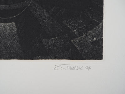 Gérard TRIGNAC : La mine, 1994 - Gravure (détail)
