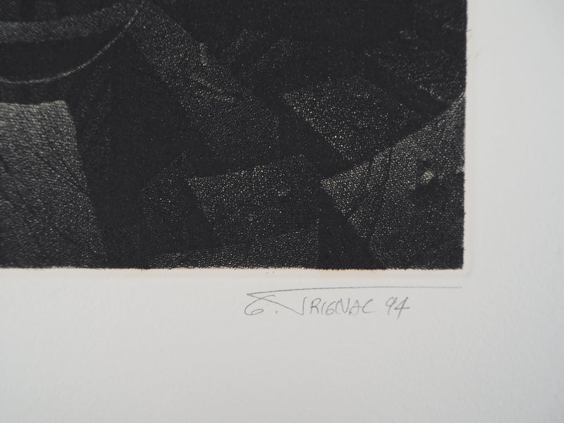 Gérard TRIGNAC : La mine, 1994 - Gravure (détail)