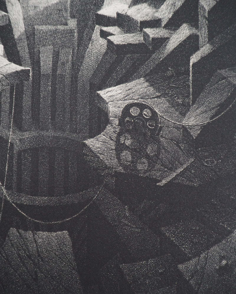 Gérard TRIGNAC : La mine, 1994 - Gravure (détail)