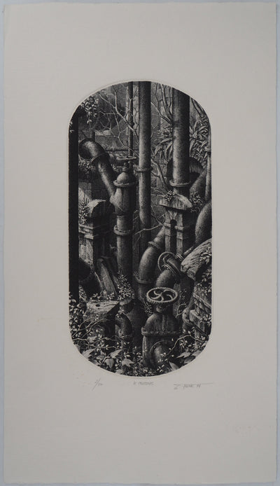 Gérard TRIGNAC : Le printemps - Gravure (détail)