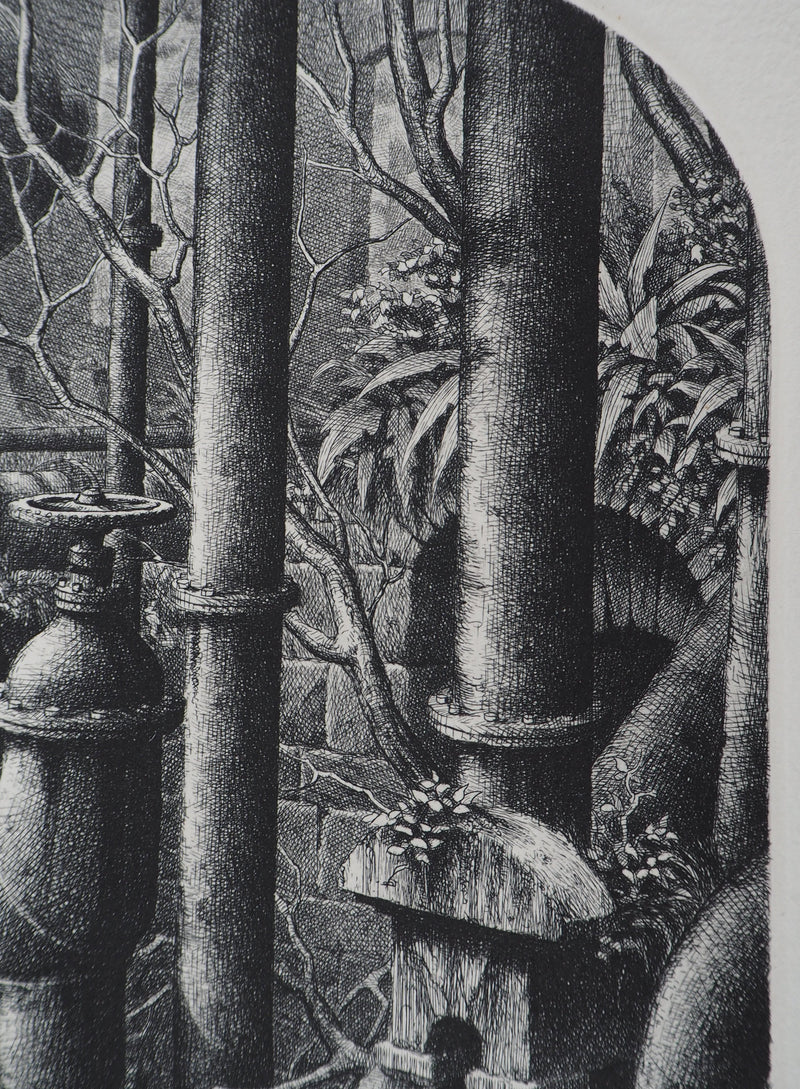 Gérard TRIGNAC : Le printemps - Gravure (détail)
