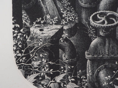 Gérard TRIGNAC : Le printemps - Gravure (détail)