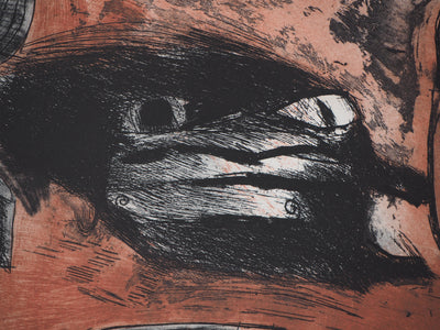  TURNBULL : Eléments sur fond rouge - Gravure (détail)