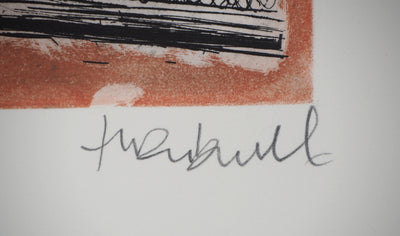  TURNBULL : Eléments sur fond rouge - Gravure (détail)