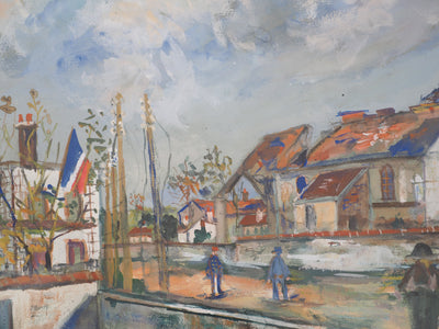 Maurice UTRILLO : Charleville : l'Eglise détruite, ver, Aquarelle originale (photo de détail 7) - Crédit photo : Galerie Art.Paris